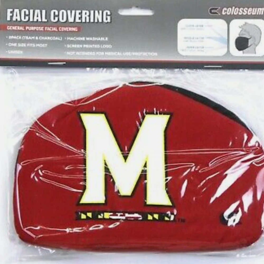 NWT Unisex University Of Maryland Terrapins 2 Pack Face Coverings